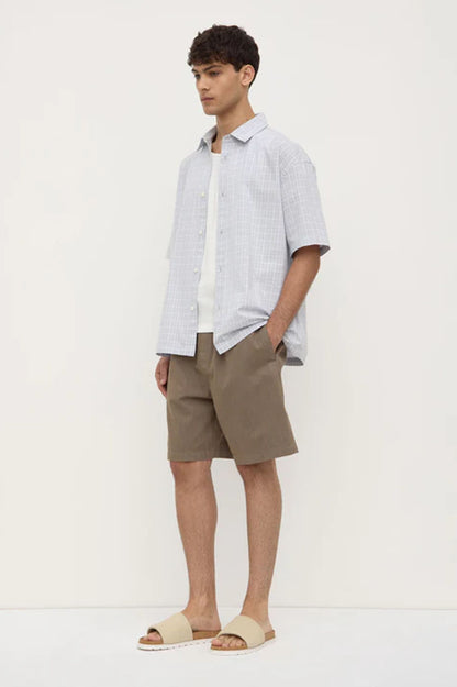 Assembly Jules Check SS Shirt - Cloud / White