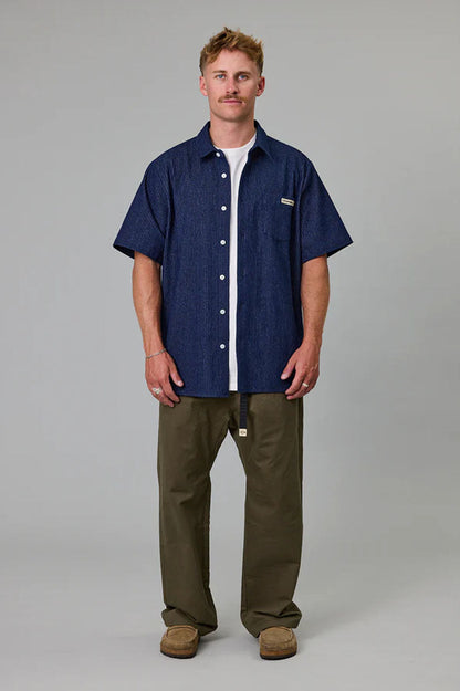Just Another Fisherman Ballast SS Shirt - Stripe Denim