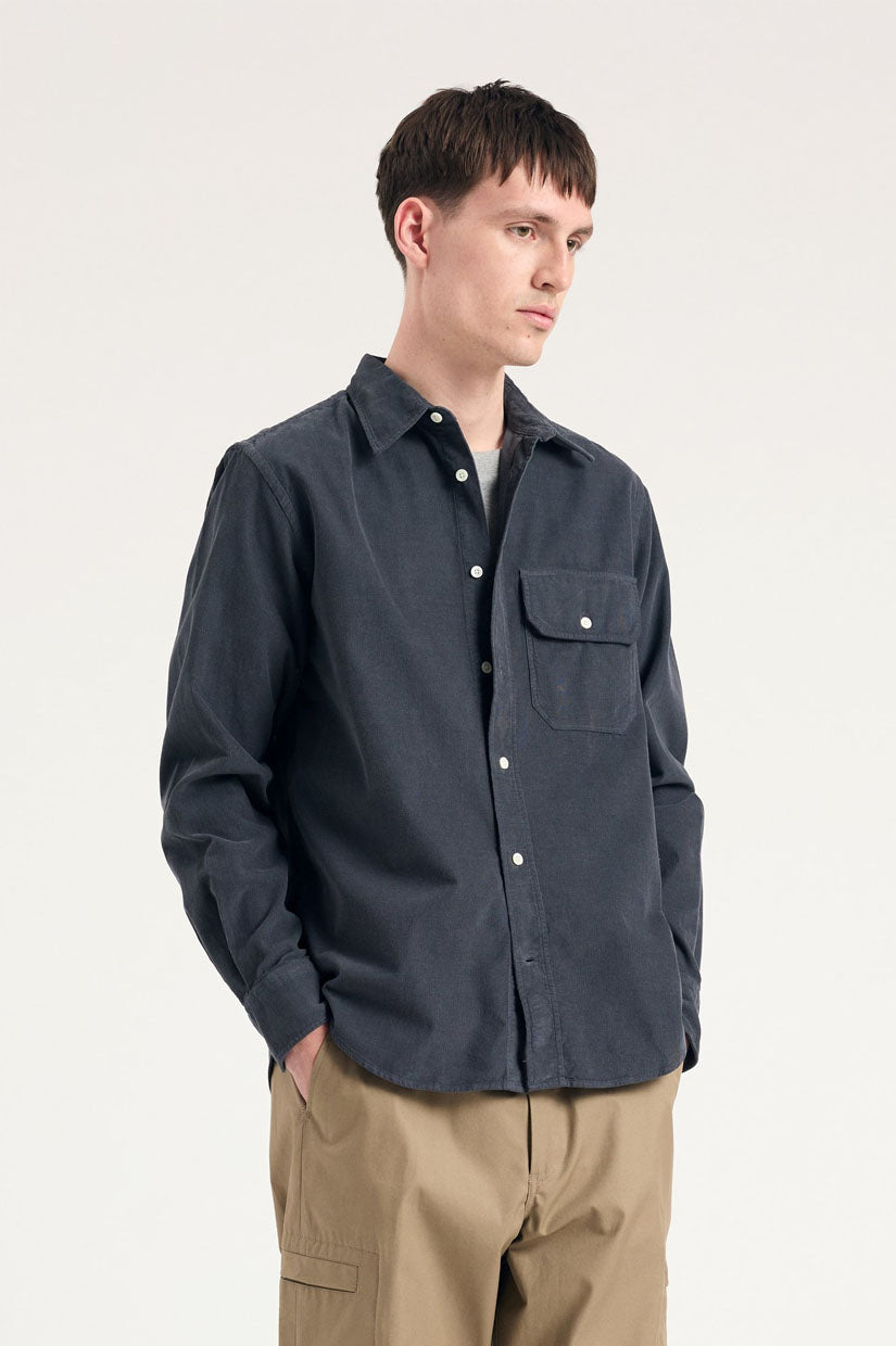 Norse Projects Algot Micro Cord Shirt - Graphite