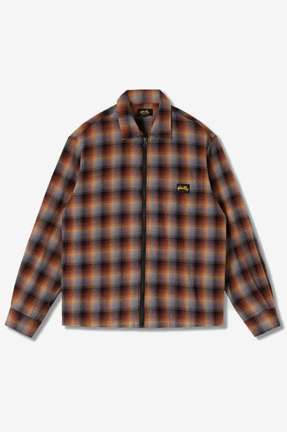 Stan Ray Zip Shirt - Brown Blue Plaid