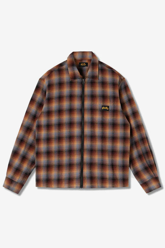 Stan Ray Zip Shirt - Brown Blue Plaid